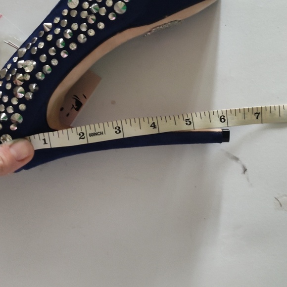 Blue ZigiNY Black Label Brink Studded Platform Pumps Stiletto Size 7 - Picture 11 of 16